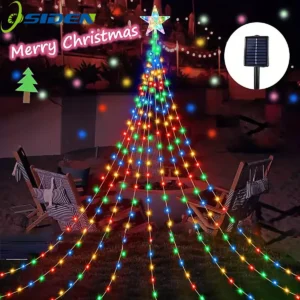 Pentagram Waterproof String Light Solar Christmas Decorations 3M/2M Led Waterfall Tree Fairy Lamp 1