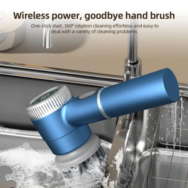 Portable Cordless Electric Spin Scrubber – Waterproof with Digital Display 5