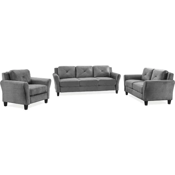 Sofa, Dark Gray sofa set living room furniture 5