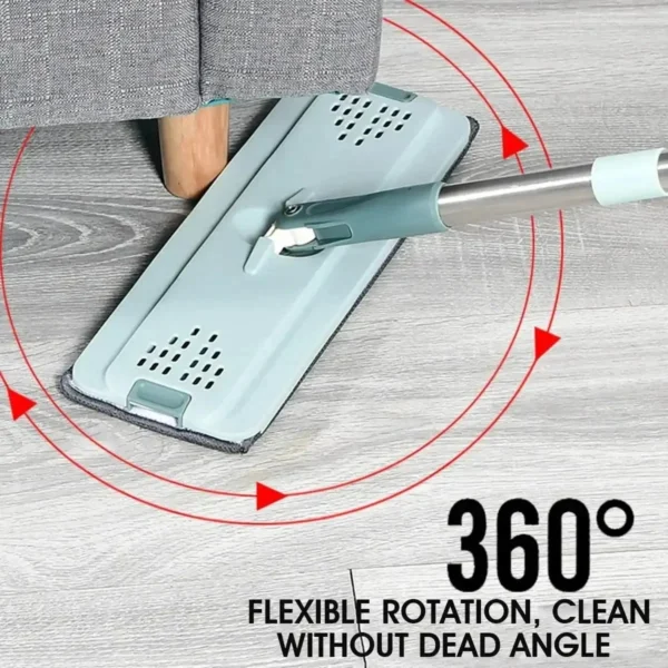 Flat Squeeze Mop with Hand-Free Wringing Bucket – Microfiber Mop Pads 2