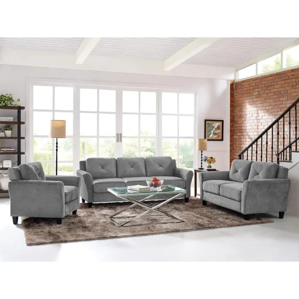 Sofa, Dark Gray sofa set living room furniture 1