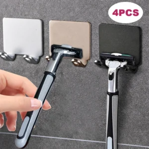 Bathroom Space Aluminum Razor Holder Storage Hook Wall Men Shaving Shaver 1