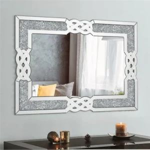 LUVODI Home Decor Mirror Explosion-proof Crystal Crush Diamond Mirror for Living/Bed/Dining/Bath Room 1