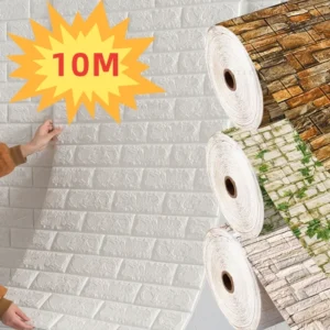 70cmx1/5/10m 3D Wallpaper Decoration Self-adhesive Antique Foam Brick Wallpaper 1