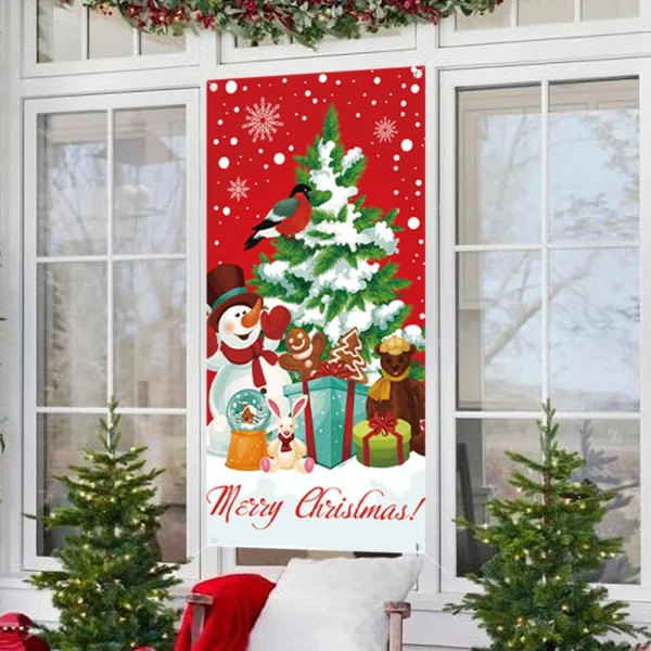 Christmas Hanging Flag Porch Door Banner Christmas Decorations For Home 5