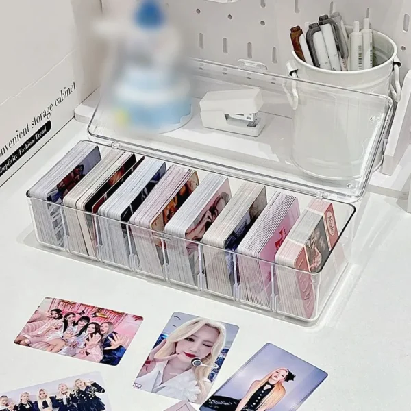 Clear Card Storage Box Idol Photocard Display Case Data Cable Storage Box 1