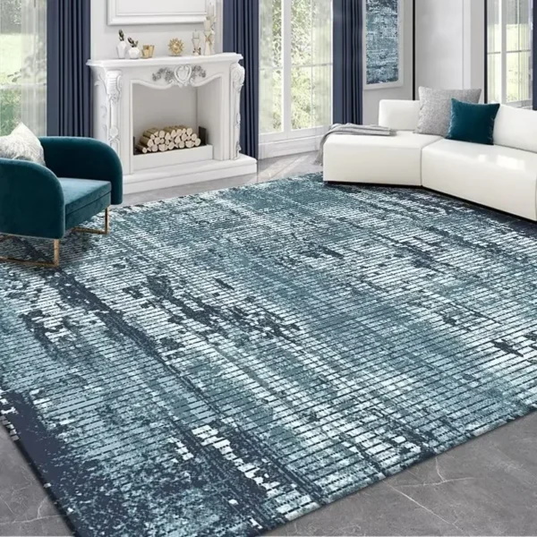 VIKAMA modern abstract ink painting living room large area crystal velvet carpet 5