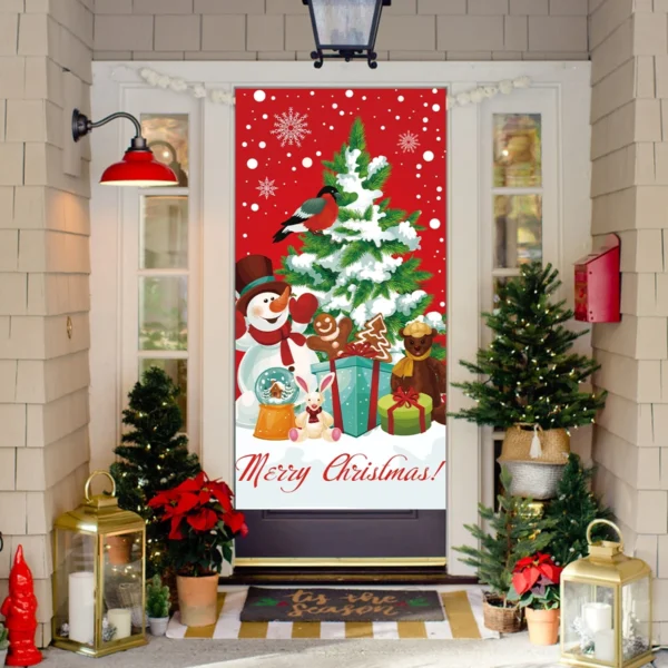 Christmas Hanging Flag Porch Door Banner Christmas Decorations For Home 6