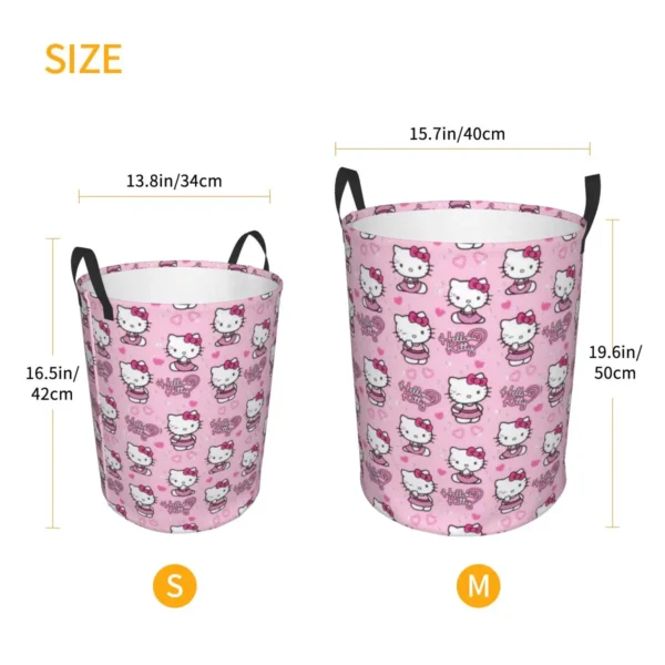 Custom Hello Kitty Laundry Hamper Large Storage Basket 6