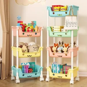 Toy Storage Trolley Bookshelf Snack Rack For Children Storage Organizer 1