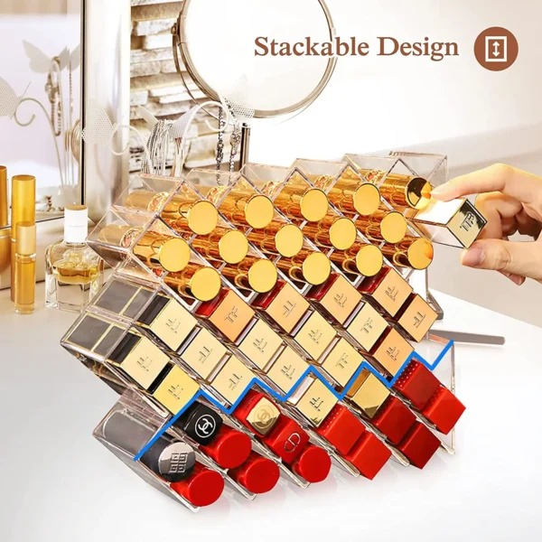 16 Grids Cosmetic Lipstick Jewelry Box Makeup Brushes Holder Lipstick Storage Box 5