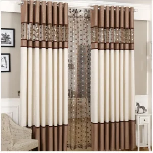 Luxury Stitching Embroidery Yarn Blackout Curtains, Bedroom Finished Curtain 1