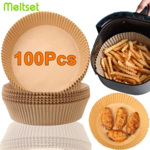 50/100Pcs Air Fryer Disposable Paper Non-Stick Airfryer Baking Papers Round Air-Fryer Paper Liners 1