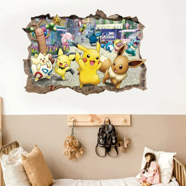 Cartoon Pikachu Wall Stickers For Kid's Rooms 4