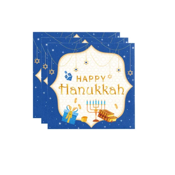 Jewish Hanukkah Candle Chanukah Party Disposable Tableware Decoration Banner 5