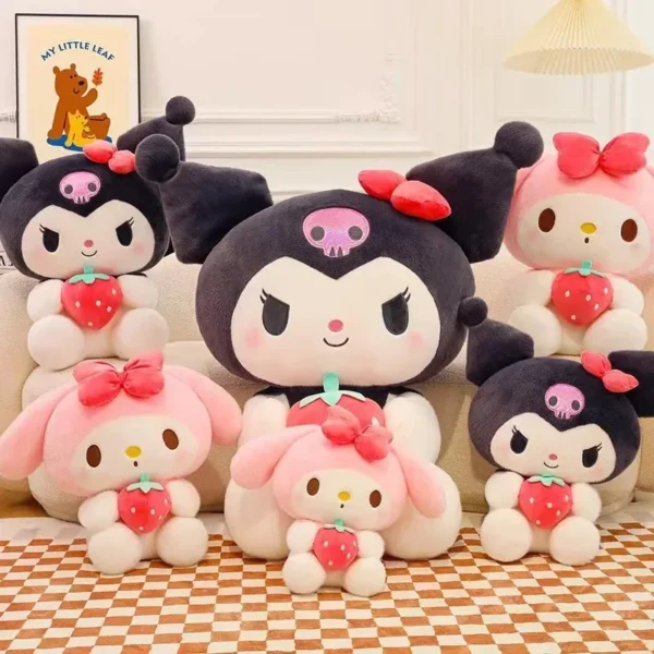 22/35cm Sanrio Strawberry Kuromi Pillow Plush Toy Girls Soft Stuffed Animal Toys 4