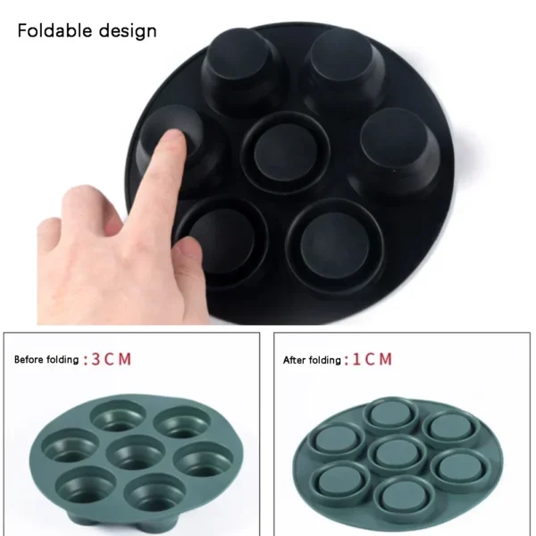 7 Hole Foldable Round Muffin Cupcake Air Fryer Accessories 6