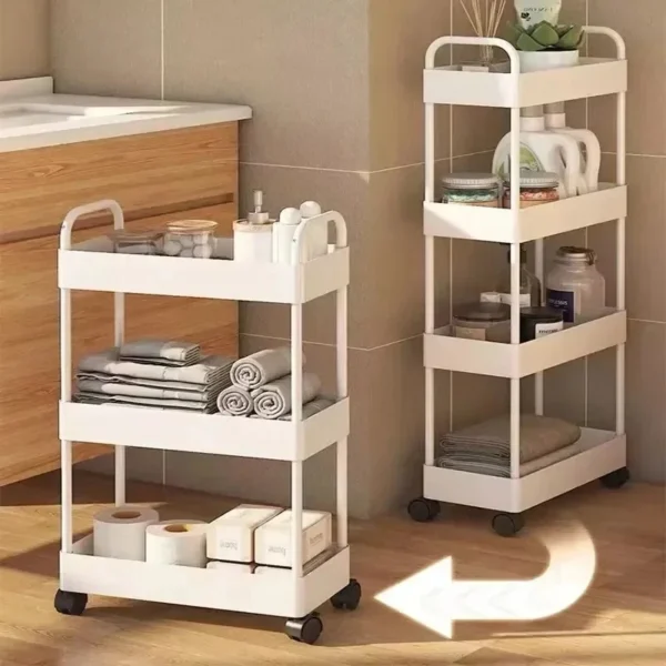 Mobile Storage Rack Trolley Household Kitchen Multifunctional Cart With Wheels 6