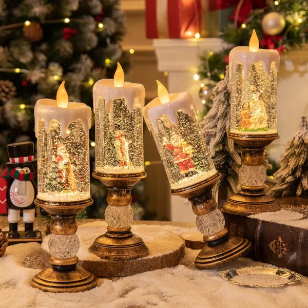 Christmas Decorations Candle Lights Christmas Crystal Lights Snow Lights Kidsren's 3