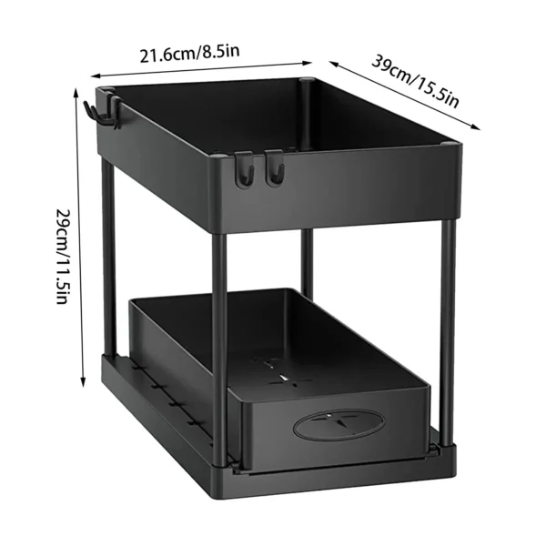 Kitchen Organizer Under Sink Organizer Sliding Drawer Storage Rack 2 Tier Organizer 6