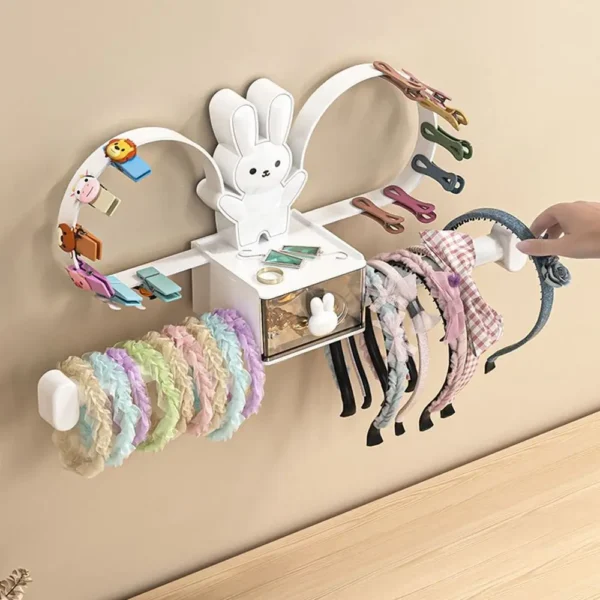 Kawaii Rabbit Hair Hoop Storage Rack Wall Mounted Jewelry Organizer Hair Tie 1