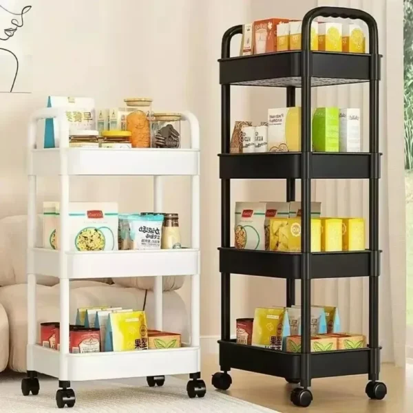 Mobile Storage Rack Trolley Household Kitchen Multifunctional Cart With Wheels 3