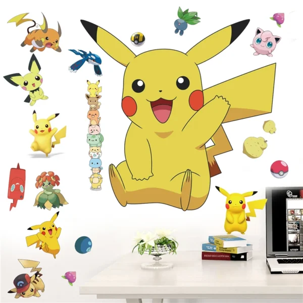 Cartoon Pikachu Wall Stickers For Kid's Rooms 2