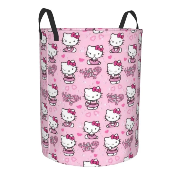 Custom Hello Kitty Laundry Hamper Large Storage Basket 2