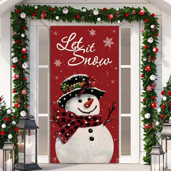 Christmas Hanging Flag Porch Door Banner Christmas Decorations For Home 3