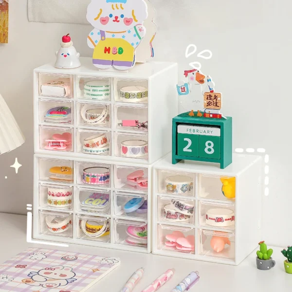 Clear Card Storage Box Idol Photocard Display Case Data Cable Storage Box 5