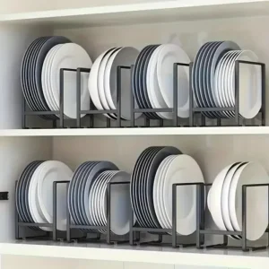 "Kitchen Cabinet Plate Organizer Rack" 1