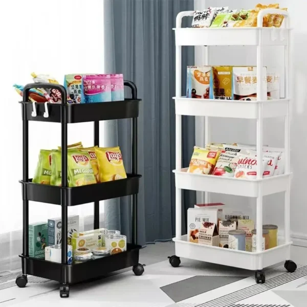 Mobile Storage Rack Trolley Household Kitchen Multifunctional Cart With Wheels 2