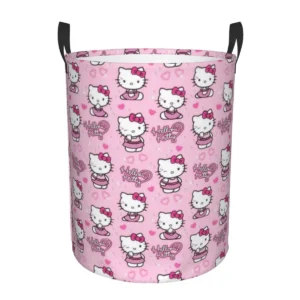 Custom Hello Kitty Laundry Hamper Large Storage Basket 1