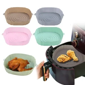 18CM Air Fryer Silicone Basket Silicone Mold Airfryer Oven Baking Tray 1