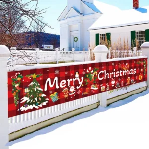 Christmas Outdoor Banner Flag Merry Christmas Decoration for Home 1