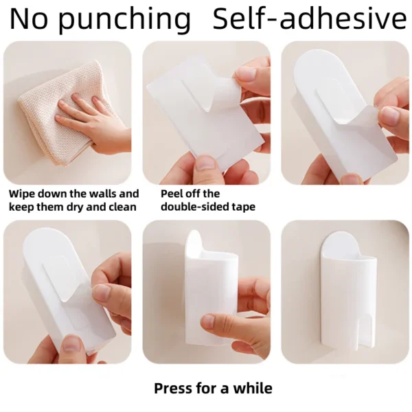 Self Adhesive Electric Toothbrush Holder Wall Mount Tooth Brush Stand 6