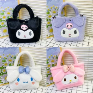 Sanrio Plush Bag Kawaii Kuromi Cinnamoroll Melody Cartoon Anime Handbag 1