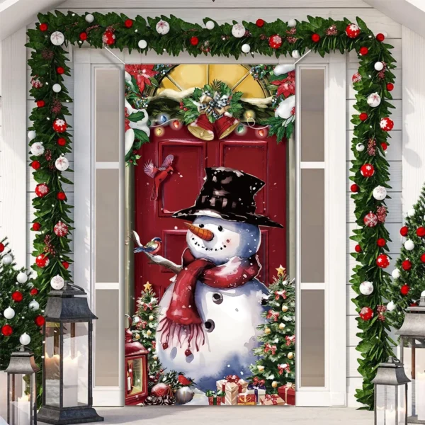 Christmas Hanging Flag Porch Door Banner Christmas Decorations For Home 2