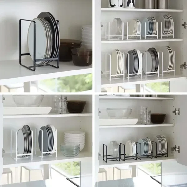 "Kitchen Cabinet Plate Organizer Rack" 5