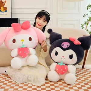 22/35cm Sanrio Strawberry Kuromi Pillow Plush Toy Girls Soft Stuffed Animal Toys 1