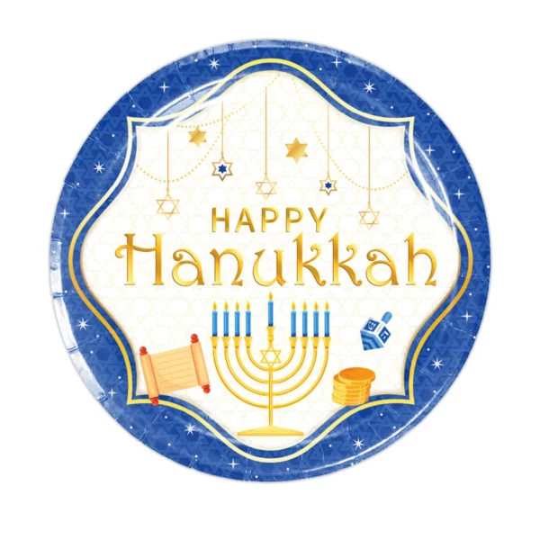 Jewish Hanukkah Candle Chanukah Party Disposable Tableware Decoration Banner 3