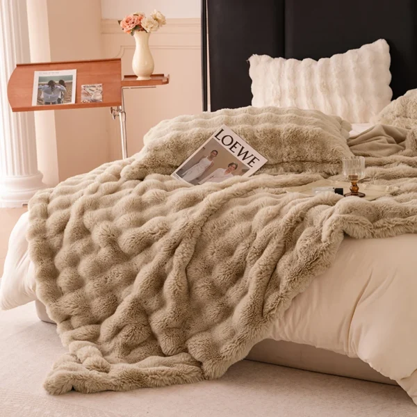 YanYangTian Autumn Winter Plush blanket bed cover 4