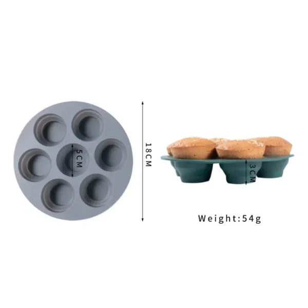 7 Hole Foldable Round Muffin Cupcake Air Fryer Accessories 5