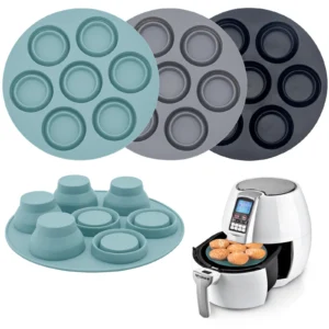 7 Hole Foldable Round Muffin Cupcake Air Fryer Accessories 1